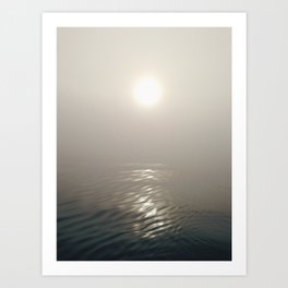 Morning Sunrise on Foggy Bay Art Print