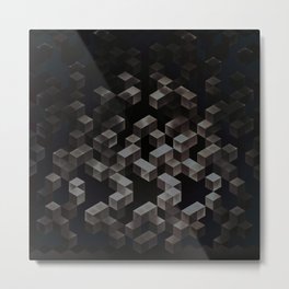 cwwb dyn gyn Metal Print | Texture, Cube, Abstract, Shadow, Graphicdesign, Pattern, Geometry, Graphic Design, Geometric, Dark 