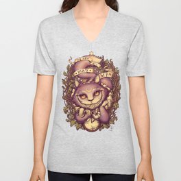 Cheshire Cat V Neck T Shirt
