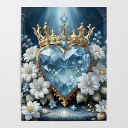 Blue Diamond Heart 3 Poster