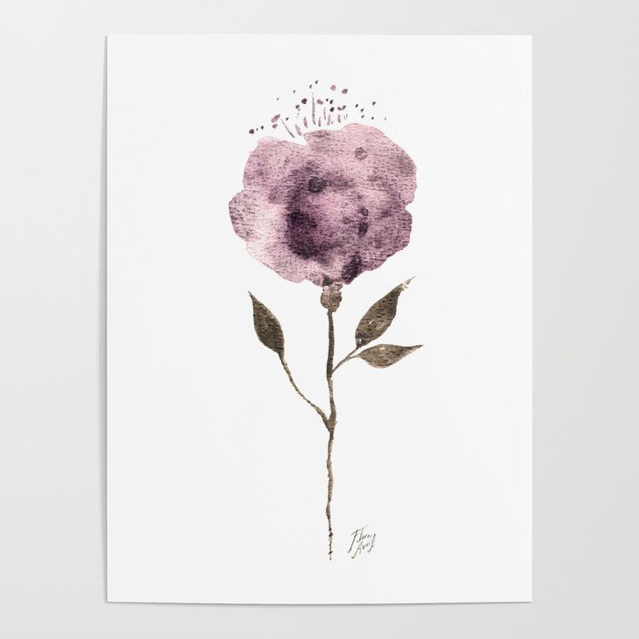Purple Powder Puff Poster by Flora Avril Society6