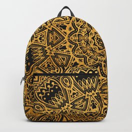 Mandala Black and Gold Art Pattern Backpack