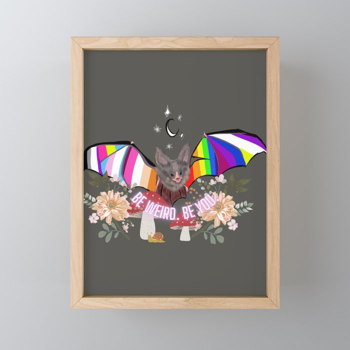 Bat LGBTQ PRIDE Framed Mini Art Print