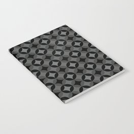 Dark Four Leaf circle tile geometric pattern. Digital Illustration background Notebook