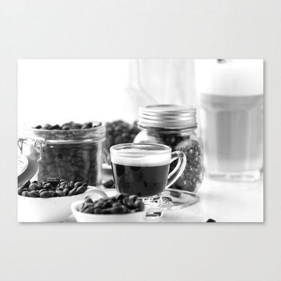 Black and white coffee bar Canvas Print