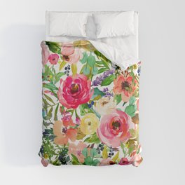 Floral Garden Collage Duvet Cover