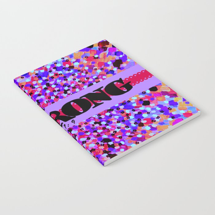 BE STRONG Bold Colorful Purple Abstract Painting Pattern Christian Scripture Inspiration Typography Notebook