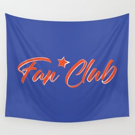 Fan Club print on blue background Wall Tapestry