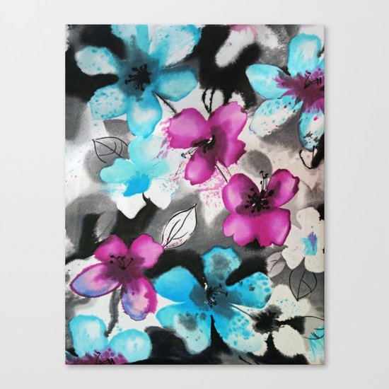 Watercolor flowers Canvas Print