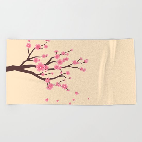 Cherry branch Beach Towel