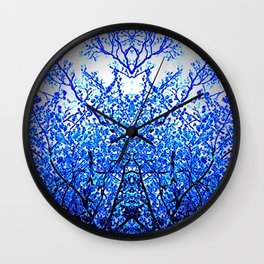 Blue crystal tree Wall Clock