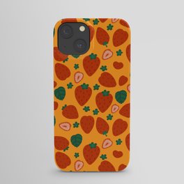 Spring Strawberry (Yellow background) iPhone Case