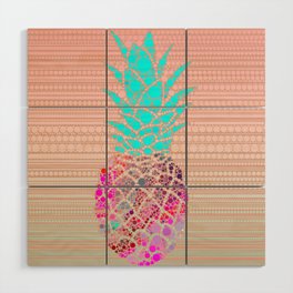 Fancy Dot Pineapple Exotic Summer Design Wood Wall Art