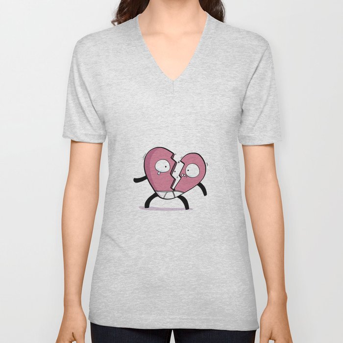broken heart V Neck T Shirt