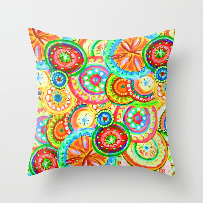 Vibrant Flowers Throw Pillows fir kids