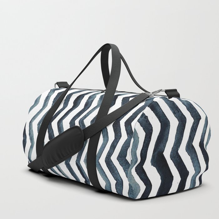 Zig Zag Stripe Deep Indigo Duffle Bag