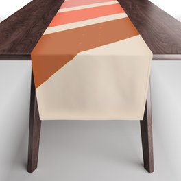 Horizontal Zigzag Stripes Retro Design in Blush Tones Table Runner