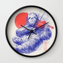 A Calm Song - Cute Musician Sloth Gift Wall Clock