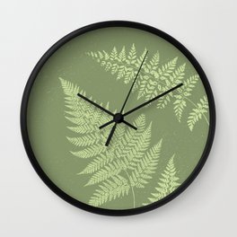Dark olive fern Wall Clock