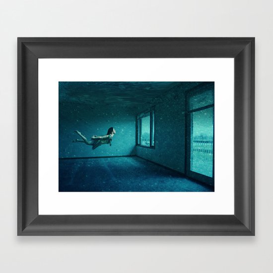 swimming girl Framed Art Print