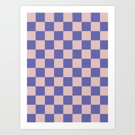 checkerboard very peri and dust pink Art Print