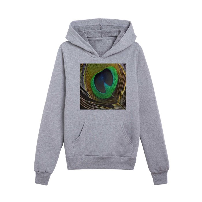 peacock feathers Kids Pullover Hoodie
