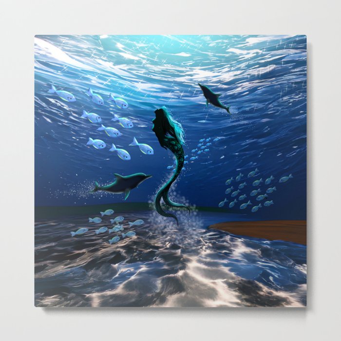 Mermaid Magical Ocean Spirit Metal Print