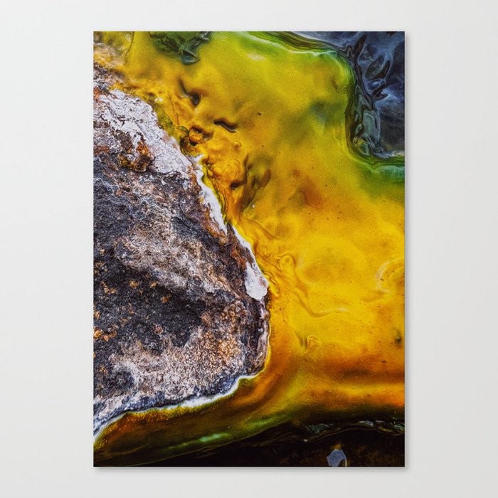Abstract Colorful Geothermal Sulphur Deposits Canvas Print