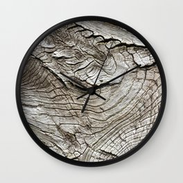 Old wood grain texture. Wall Clock