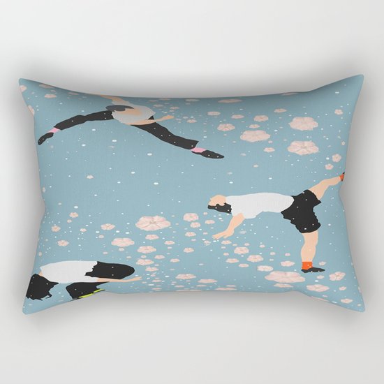 how snow falls Rectangular Pillow