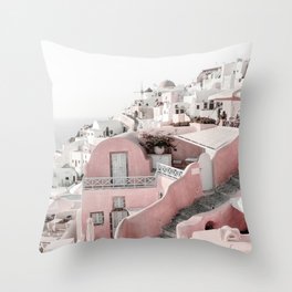 Santorini Greece Throw Pillow
