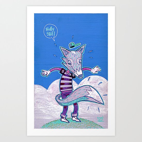 Le renard bleu. Art Print