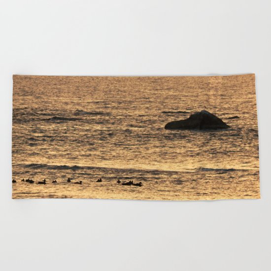 Golden Hour on the Sea Beach Towel