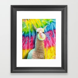 Tie Dye Llama Framed Art Print