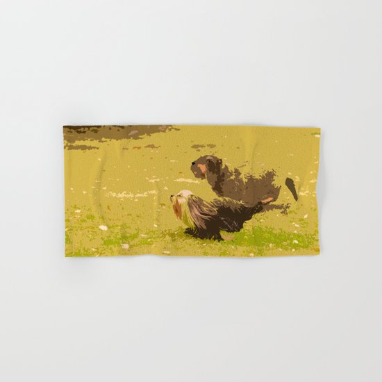 Dog's Running Race Hand & Bath Towel