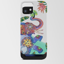 The Happy Elephant - Turquoise iPhone Card Case