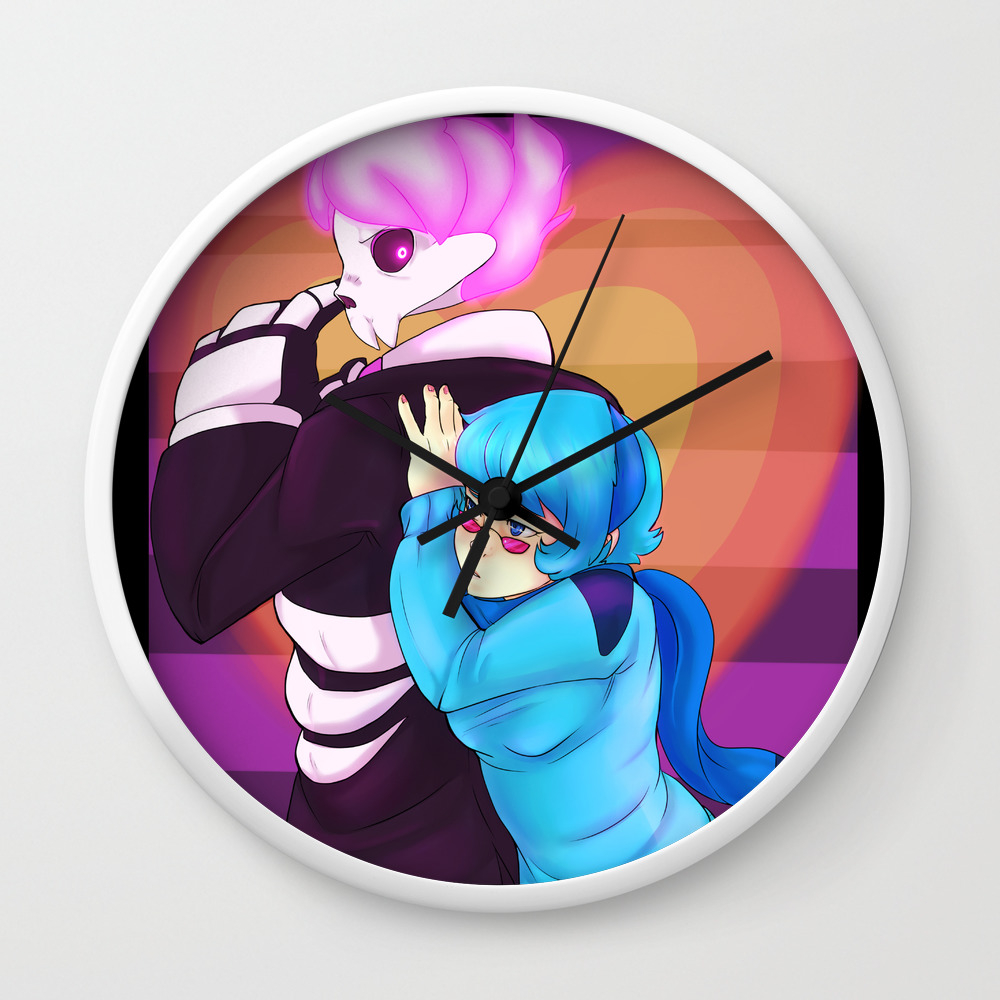 Vivi And Lewis Mystery Skulls Animated Wall Clock By Renonvesir