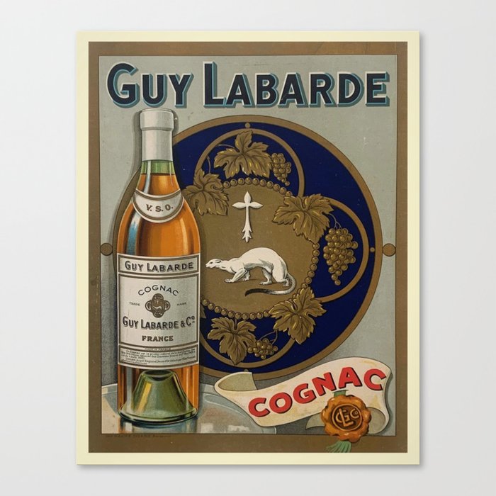 1920 Guy Labarde Cognac Alcoholic Beverage Aperitif Vintage Advertisement Poster / Posters  Canvas Print