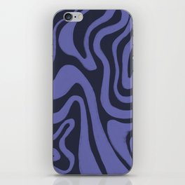 Maritime Blue + Very Peri Liquid Swirl, Hand-Painted iPhone Skin