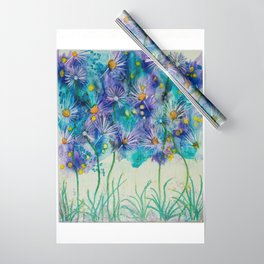 Purple and Blue Wildflowers Wrapping Paper