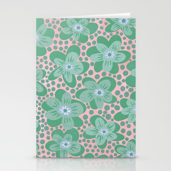 Pop Pop Flower Power - Green  Stationery Cards