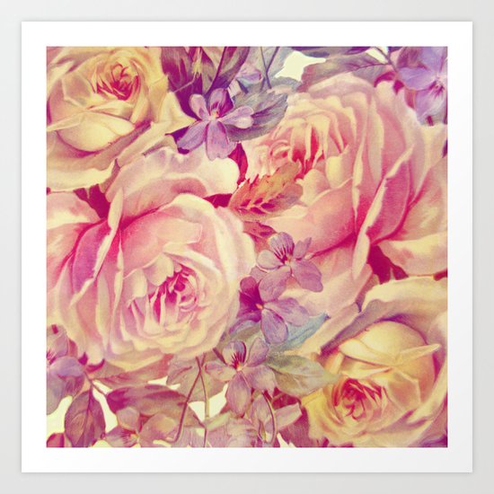 soft vintage roses Art Print