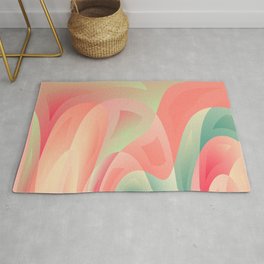 Abstract color harmony Rug | Geometric, Graphicdesign, Creative, Algorithmic, Fineart, Digitalart, Shapes, Softcolors, Distortion, Abstract 