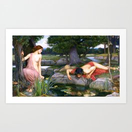 Echo And Narcissus WM Waterhouse Art Print