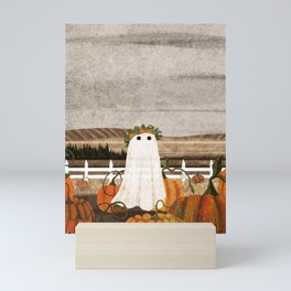 There's a Ghost in the Pumpkins Patch Again... Mini Art Print