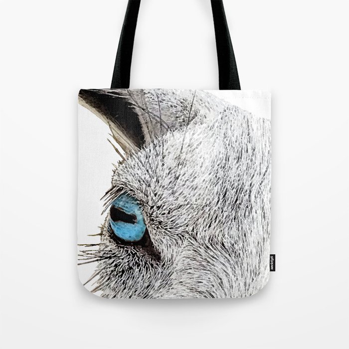 Crystal Clear Goat Eyes In Blue Tote Bag