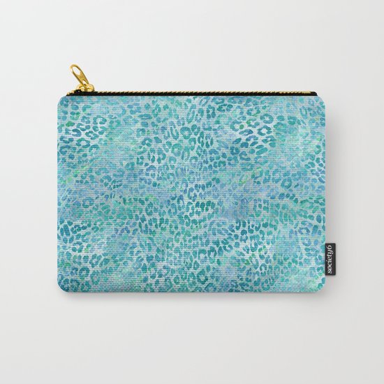 Blue Leopard Print Carry-All Pouch