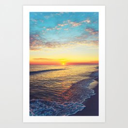 Summer Sunset Ocean Beach - Nature Photography Art Print