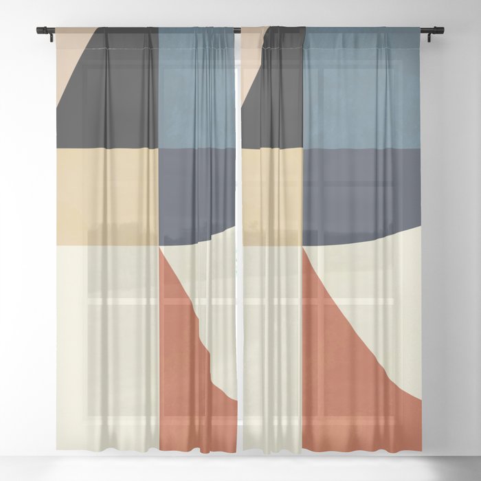 mid century abstract shapes fall winter 14 Sheer Curtain