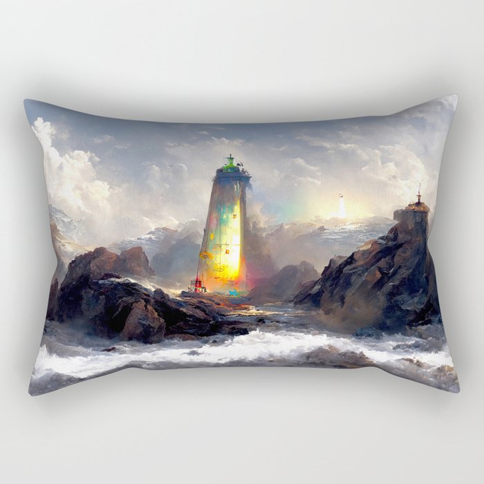 Lighthouse Art - A Ray of Light B Rectangular Pillow